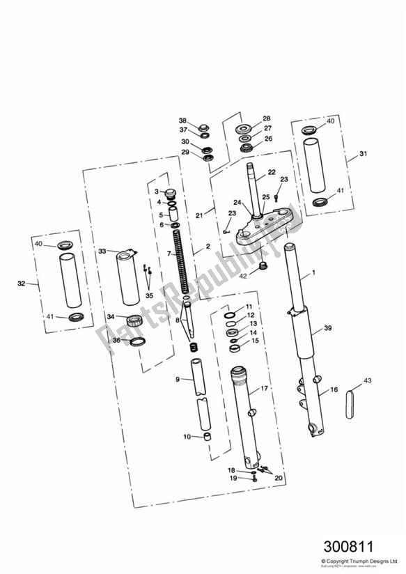 All parts for the Front Forks And Yokes of the Triumph America Carburettor 790 2002 - 2007